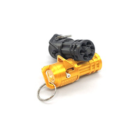 Functional Miniature Gatling Gun Keychain - BB Bullet Shooting, Plastic Material with Rotating Barrels