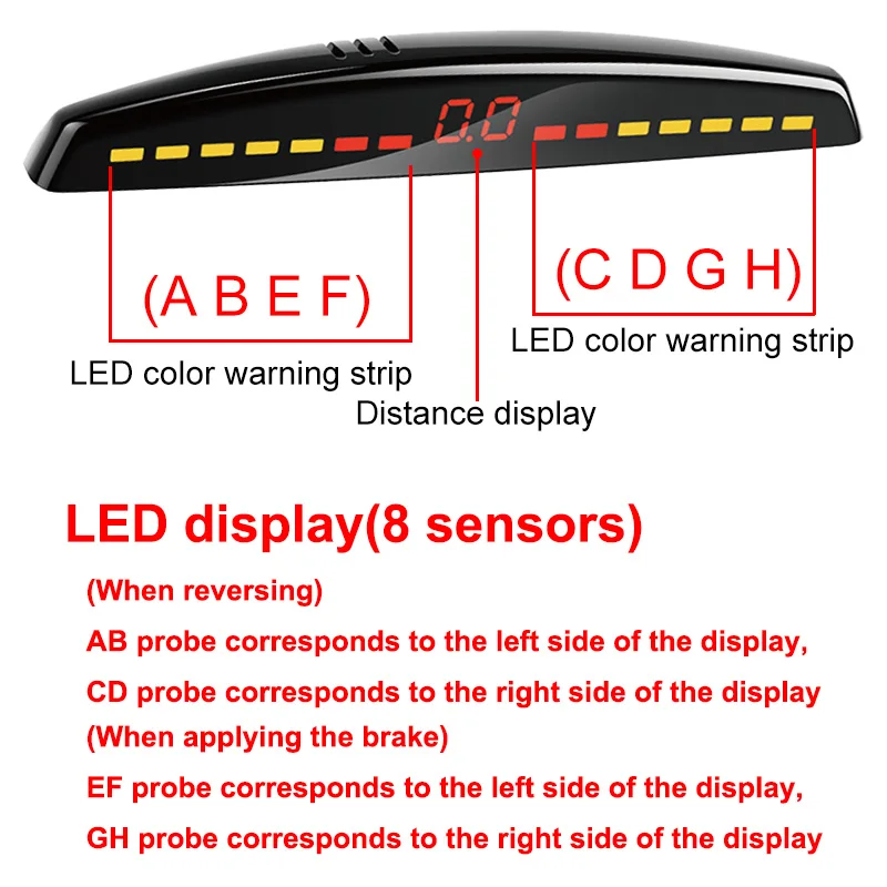 Universal Rearview Camera 12 Color LCD Monitor Kit 12V Reversing Backup System Parking Aid for Car Truck Van Trailer