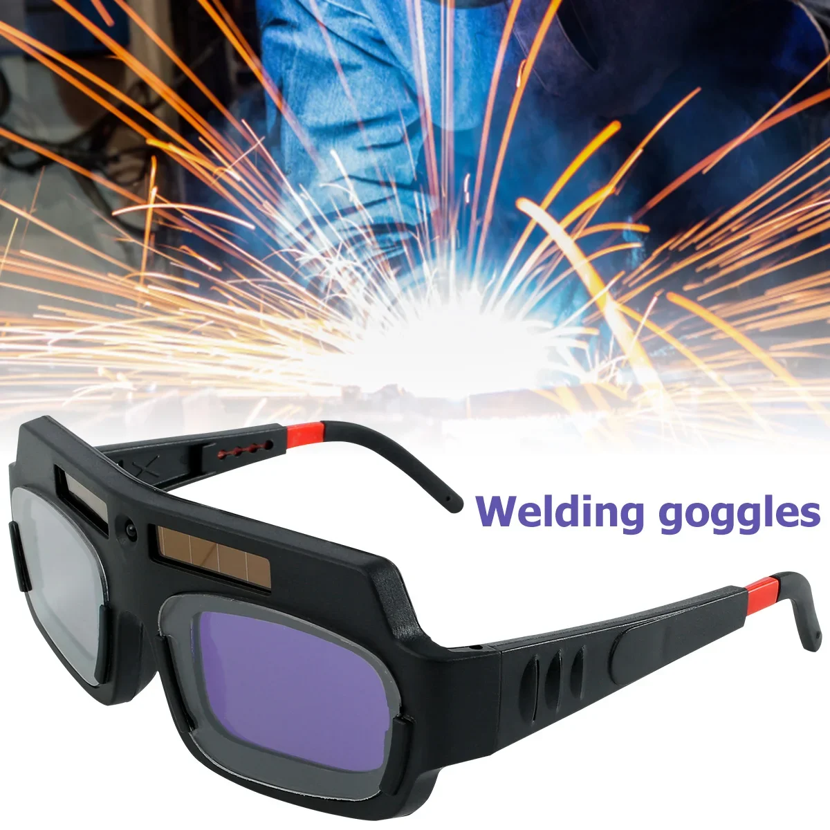 Imagem -04 - Lcd Óculos de Soldador com Sensores Sombra Ajustável Segurança Protetora Solar Powered Auto Escurecimento Welding Goggles