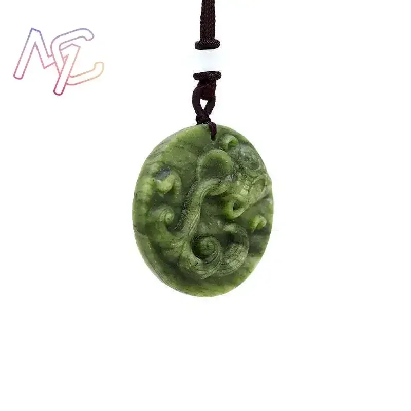 Grass Green Natural Jade Dragon Fox Owl Pendant Necklace Real Jewellery Carved Gemstone Fashion Charm Amulet Gifts for Women Men