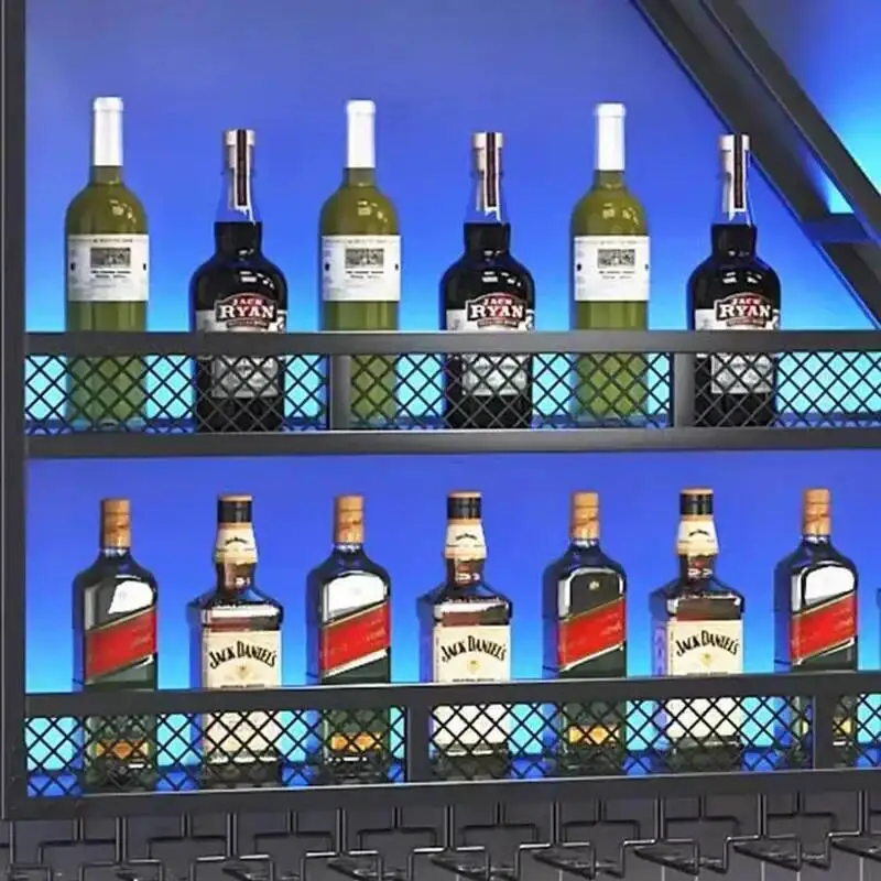 Розничная торговля, ресторанные шкафы для хранения вина, держатель для бутылок, современная металлическая винная стойка, погреб, промышленный склад, витрина