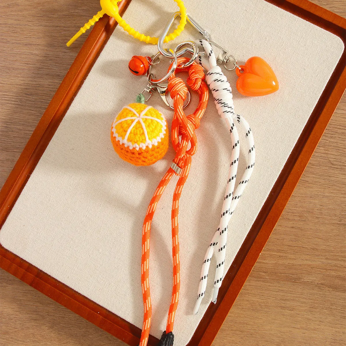 original manual weave flower candy Key Chain Bluebells orange strawberry Backpack pendant
