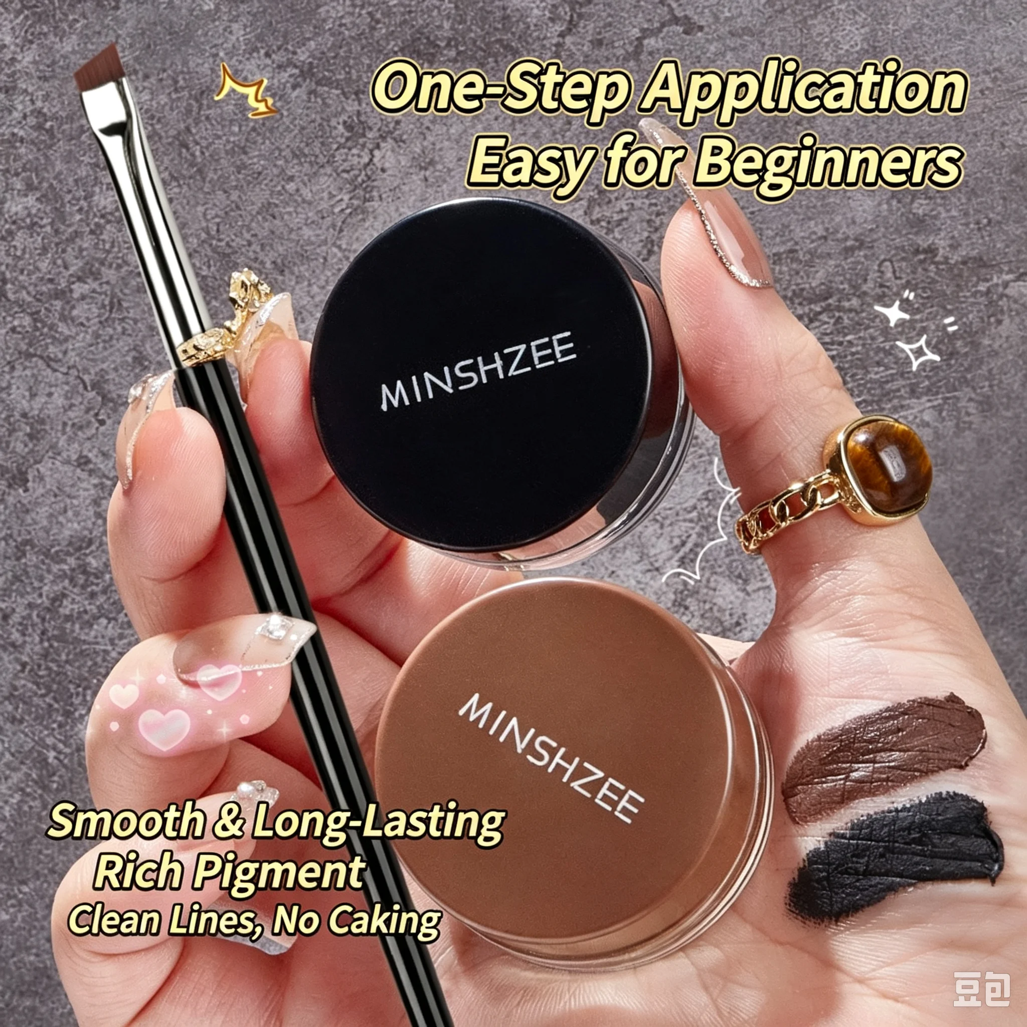 Silky Gel Eyeliner Smudge Proof Long Wearing Quick Dry Film Forming Waterproof Black Brown Smoky Eye Blending