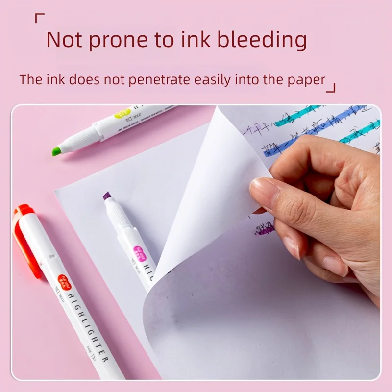 مجموعة هايلايتر ذات طرف مزدوج مع أطراف رفيعة وعريضة - هايلايتر مزدوجة الأطراف عالية الجودة وغير سامة، مثالية للطلاب والفنانين #3