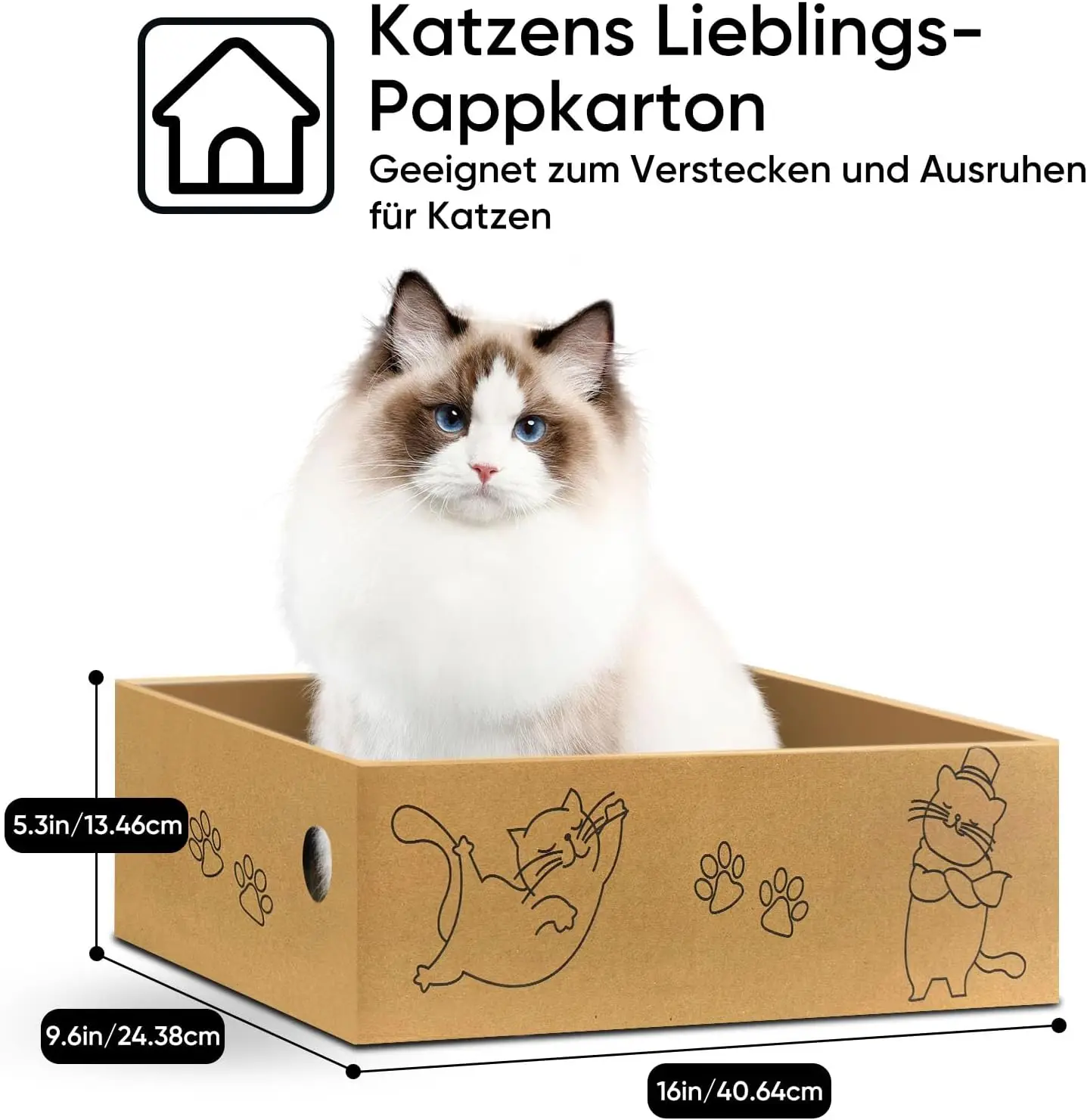Cat Scratcher, 5 Packs in 1 Cardboard Box Cat Scratching Pad for Indoor Cats and Kitten, Cat Scratch Pad to Protect Furniture