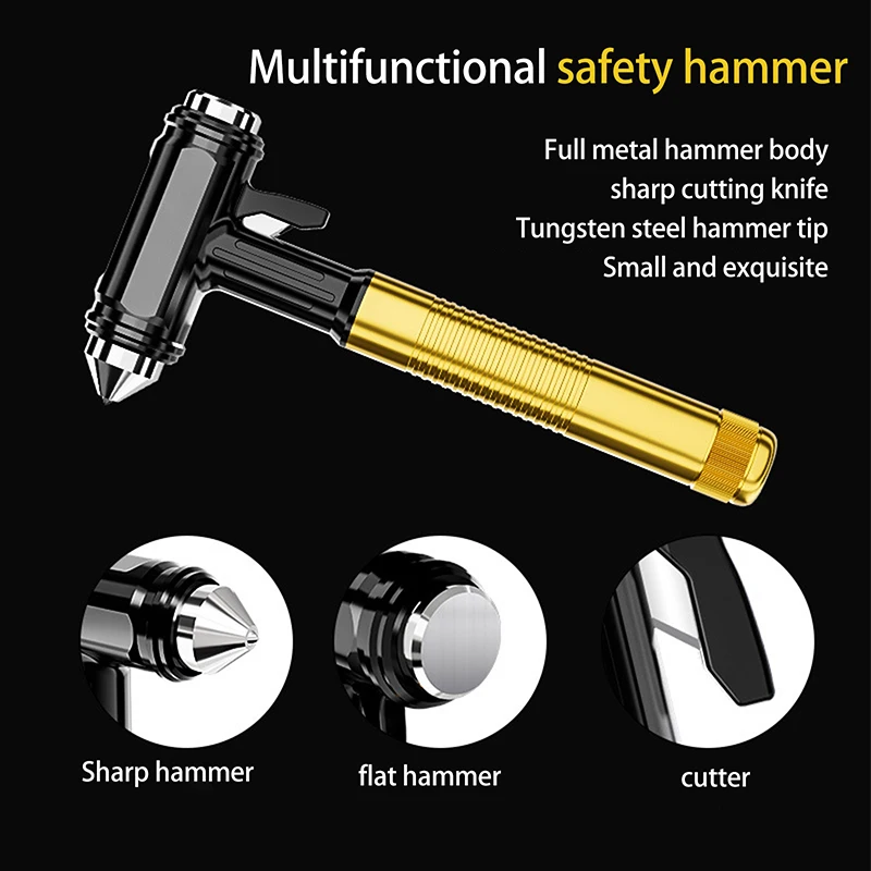 1 buah palu keselamatan mobil pemecah kaca jendela darurat otomatis logam penyelamatan hidup mobil palu keselamatan darurat