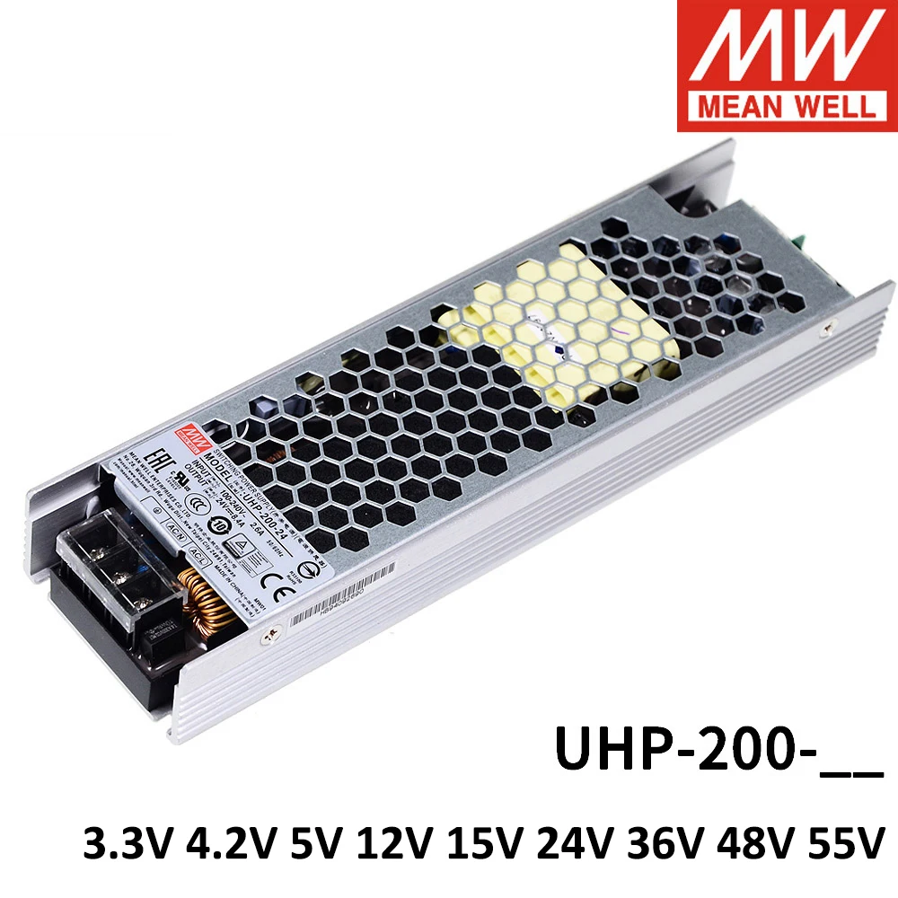 

Original Mean Well UHP-200 110/220V AC TO DC 3.3V 5V 12V 15V 24V 36V 48V 55V 200W Single Output Switching Power Supply with PFC