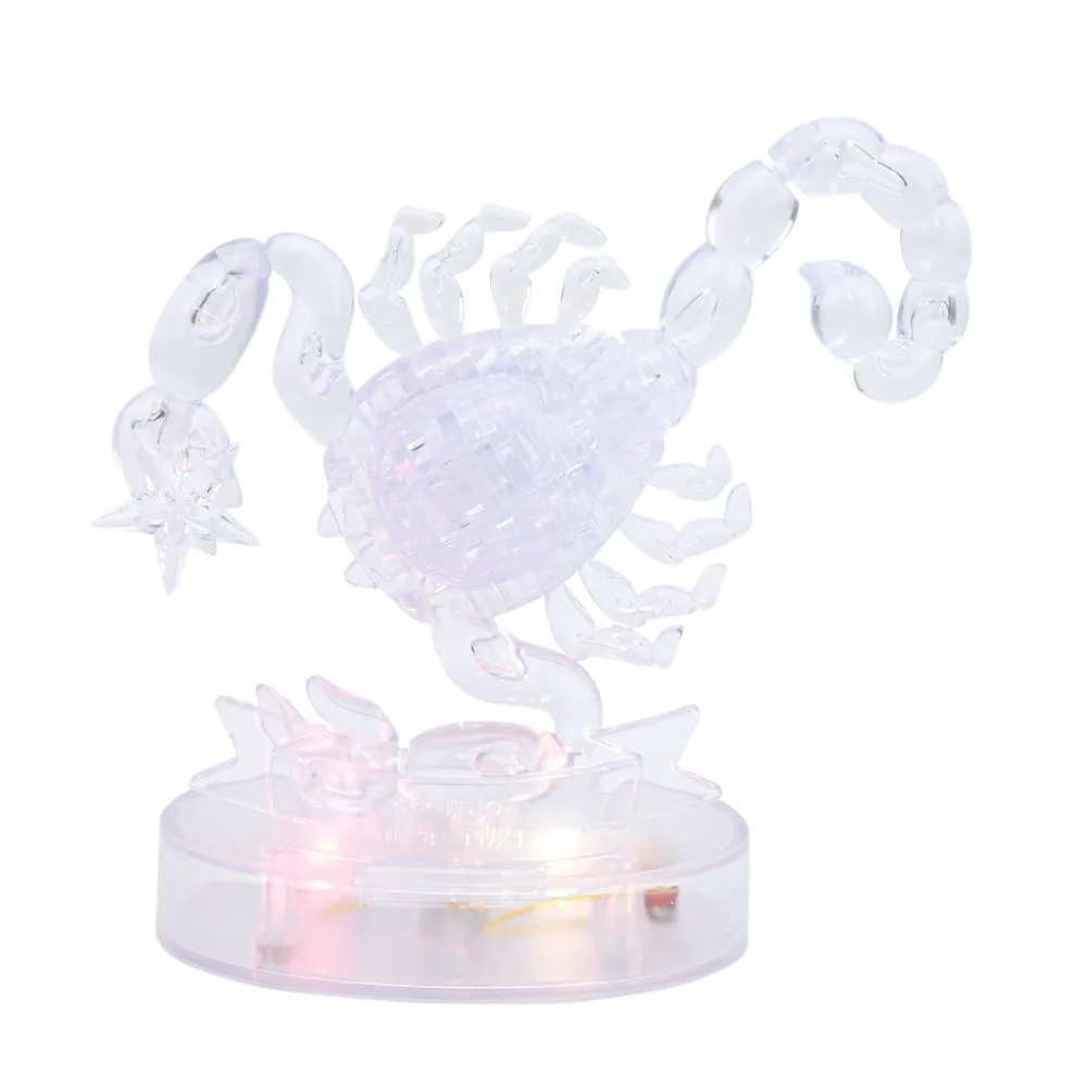 Scorpio Shape DIY Assembly Puzzle Self Assembly Light-Up Jigsaw Puzzle Toy DIY Crystal Puzzle Decoration Desktop Decor