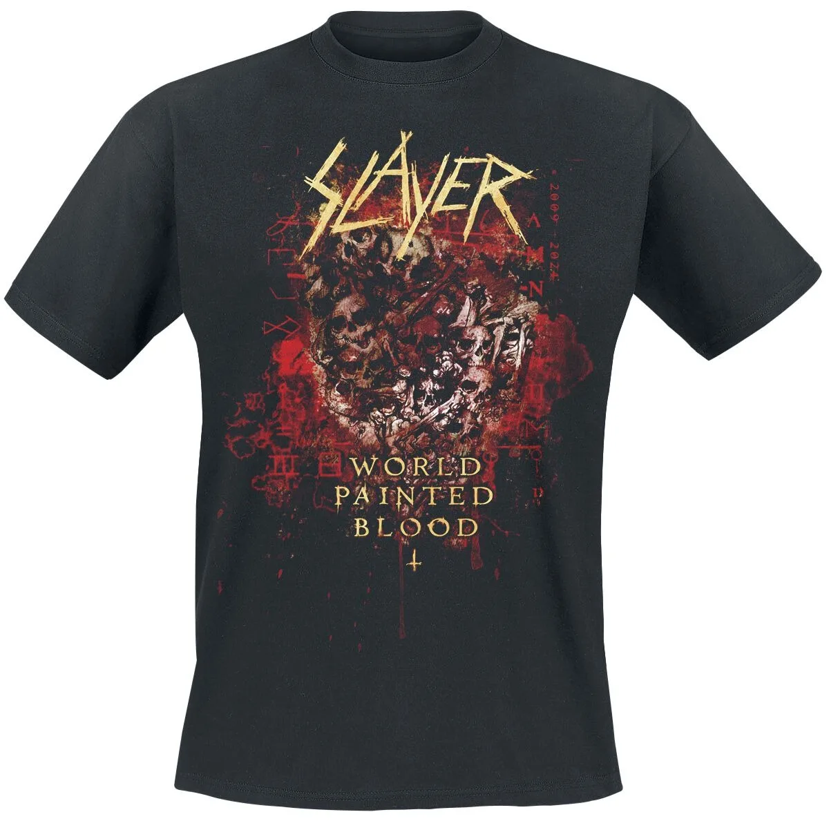 Slayer 1981 LA Military Skull Cross Print Cotton T-shirt Men Thrash Metal Unisex Tee