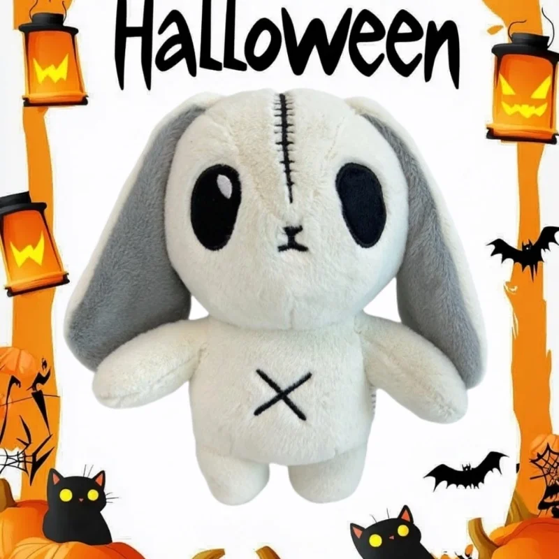 

Bunny Stuffed Animal Decorative Throw Pillows Goth Rabbit Plush Halloween Stuffed For Office Travel Holiday Soft Doll Toy Gift