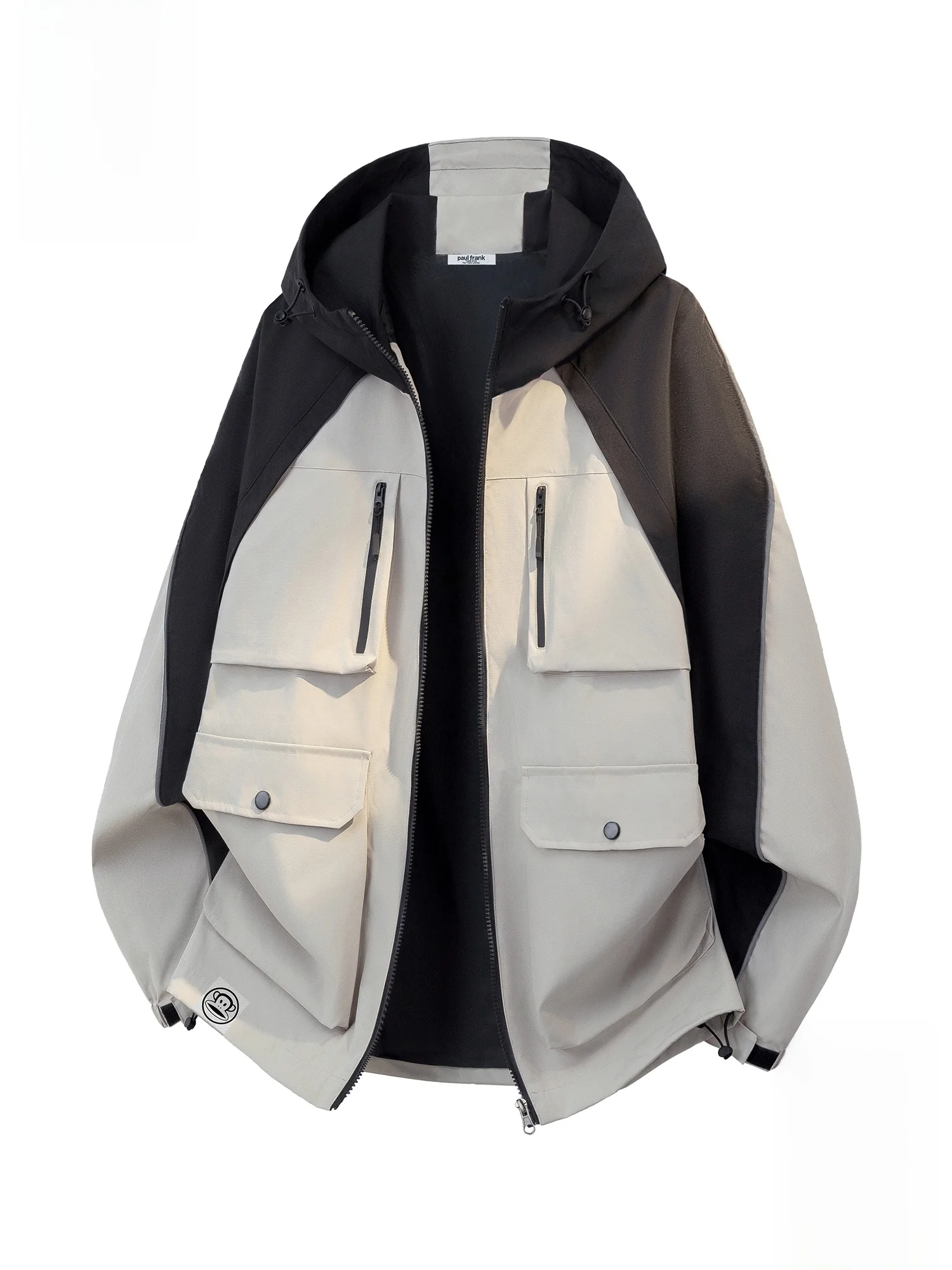 

PaulFrank Loose Fit Hooded Jaet Men's Spring Outdoor Workwear Coat Color Blo Large Mouth Monkey American Sle Polyester ...