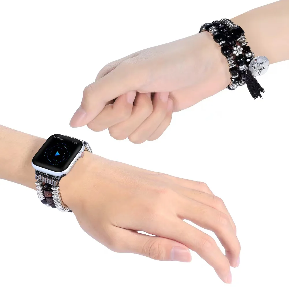 Jewelry Beaded Strap For Apple Watch Band 49mm 45mm 41mm Bracelet Wristband For iWatch Ultra 8 7 6 5 4 3 SE 44mm 42mm 40mm band