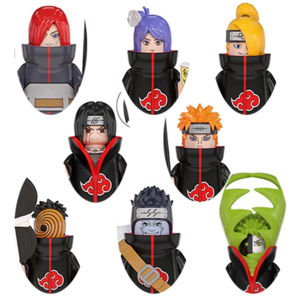 

Hot Anime Naruto Mini Acion Figures Blocks Uchiha Itachi Zetsu Deidara Yahiko Classic Cartoon Model Dolls Bricks Kids Toys Gifts