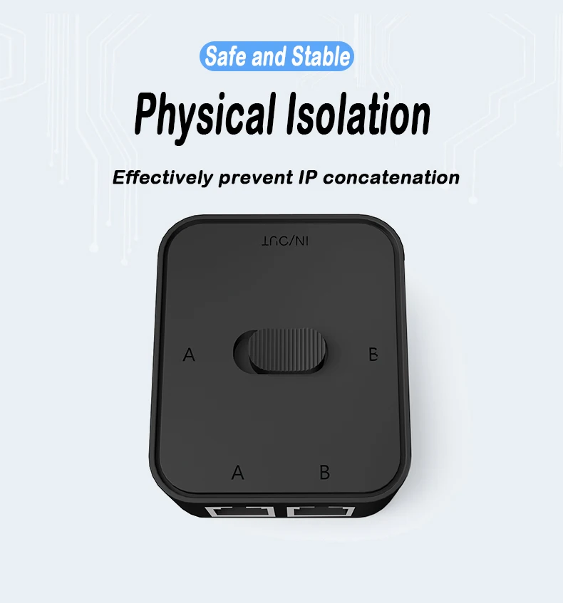 Gigabit Network Switch LAN RJ45 CAT6 Switch Network Cable Extender 1000Mbps Selector 2 In 1 Out/1 In 2 Out Network Splitter