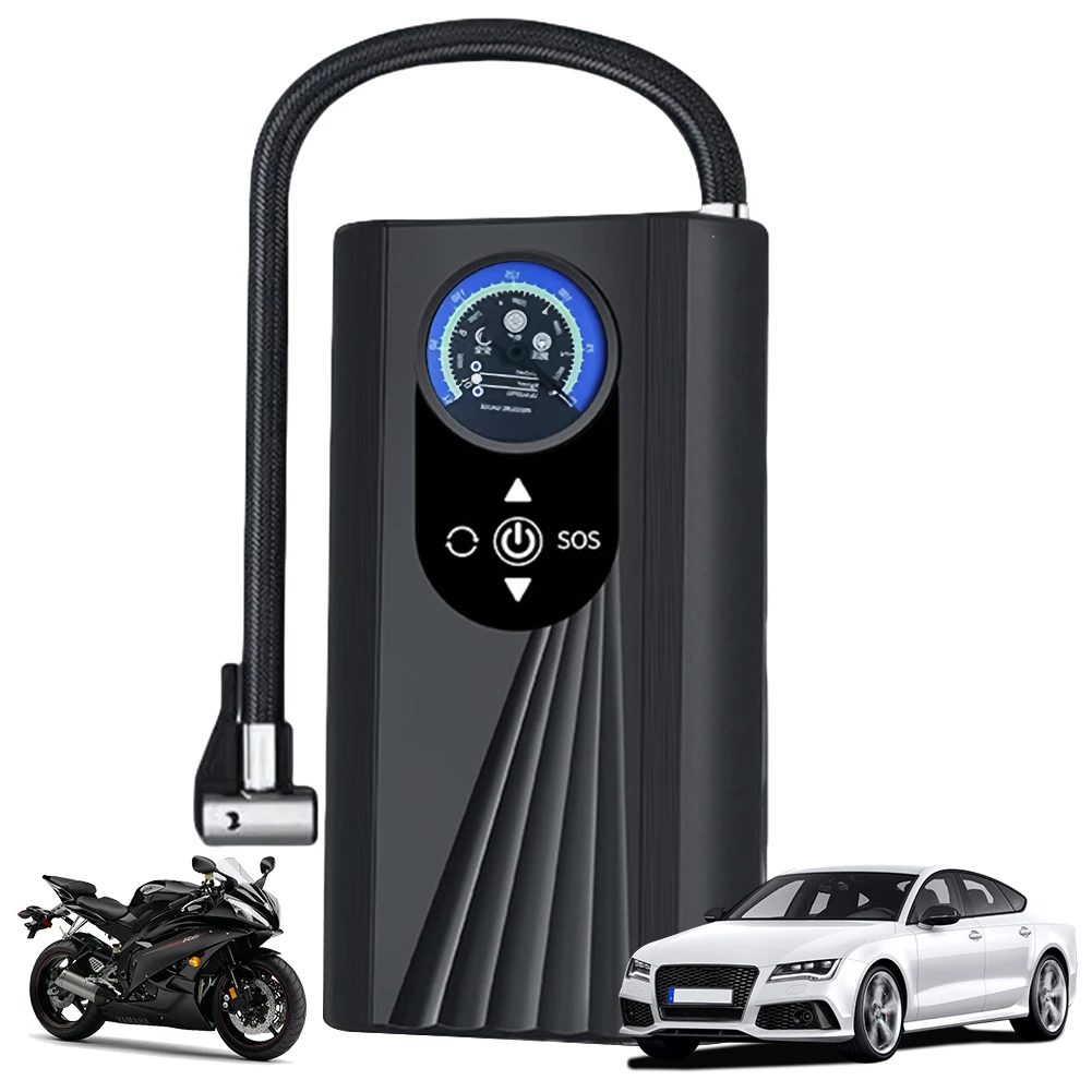 Compresseur d'Air Portable Rechargeable pour Voiture, Gonfleur Électrique, Pompe Gonflable Numérique pour Moto et Vélo