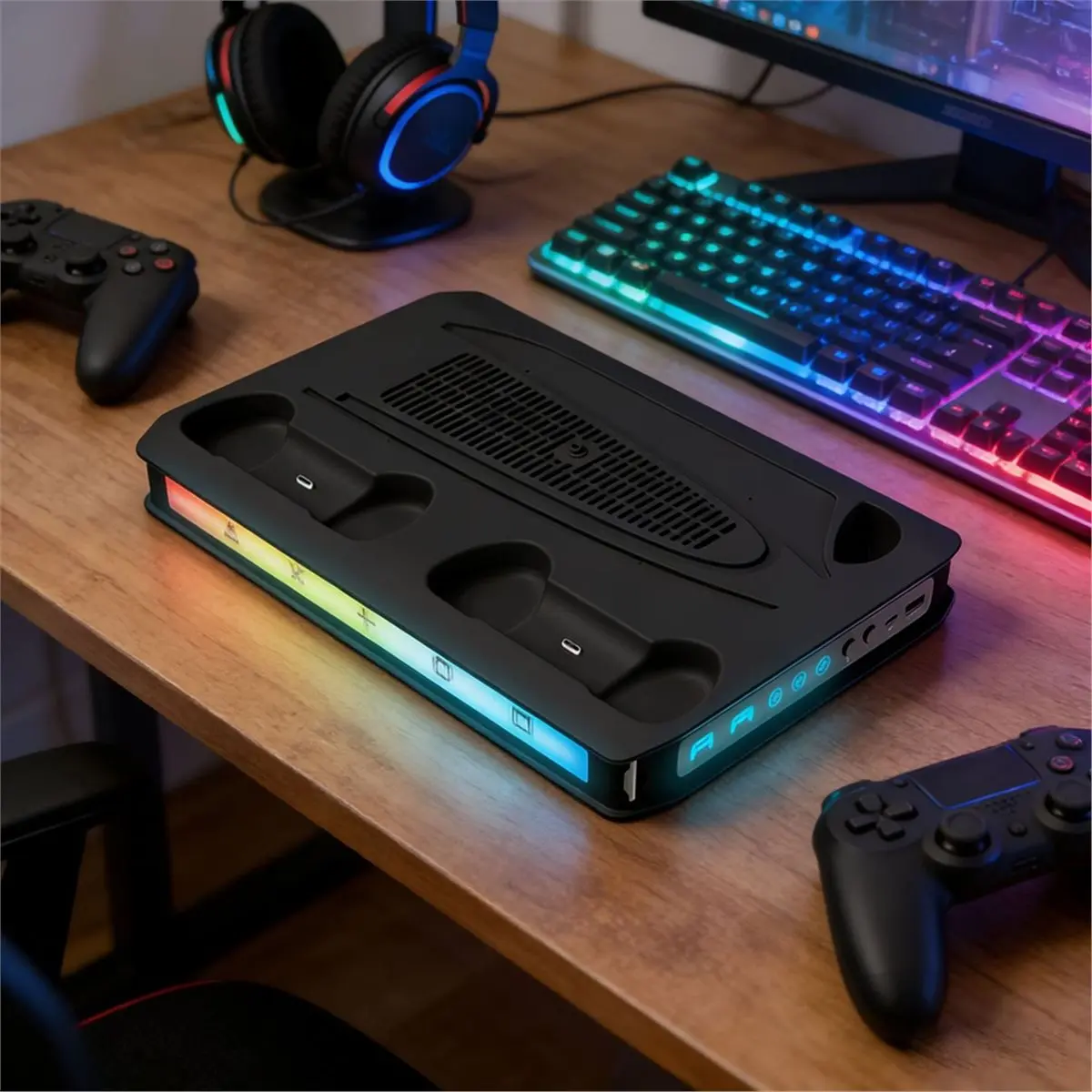 ★▲-for-slim-pro-cooling-station-with-fast-contoller-charger-for-disc-digital-console-stand-rgb-light