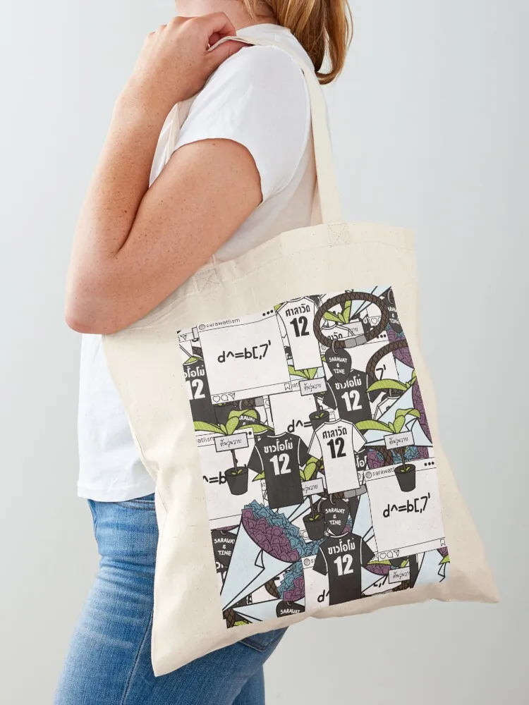 

2gether sticker bombed Tote Bag foldable reusable bag bags woman 2025 Women's shopper bag shopping