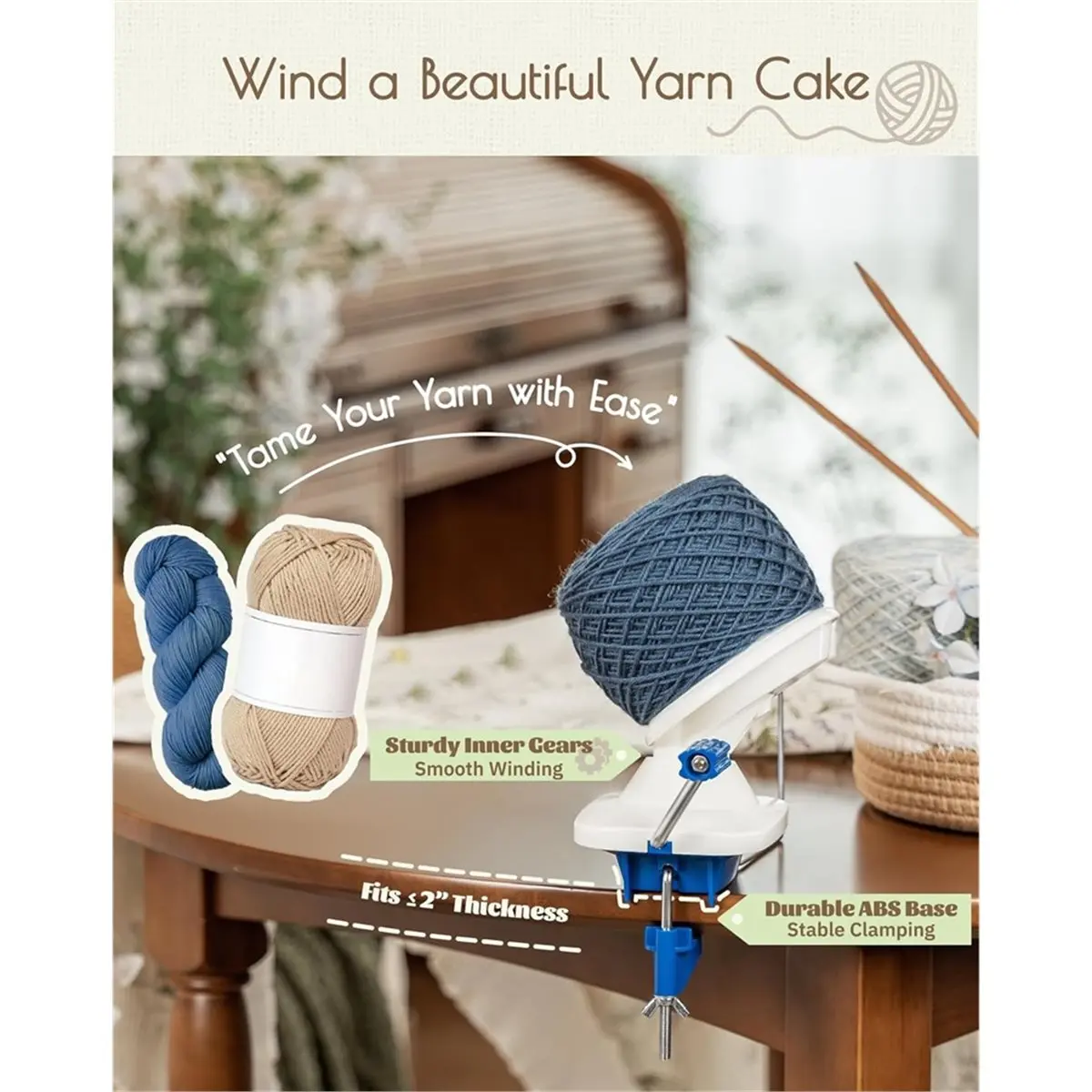 2026 New Yarn Winding Machine, Crochet Yarn Ball Winding Machine, Assistant for Yarn Collectors, Small Winding Machine