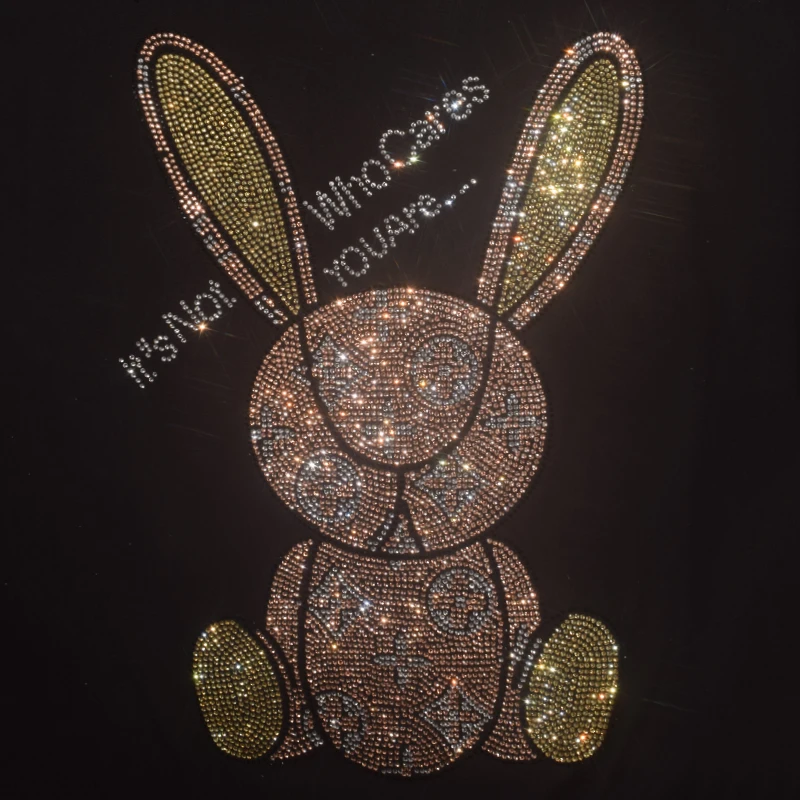 Hot fashion hot diamond cute rabbit colored diamond sequins DIY clothes T-shirt decorative stickers Clothing Accessories