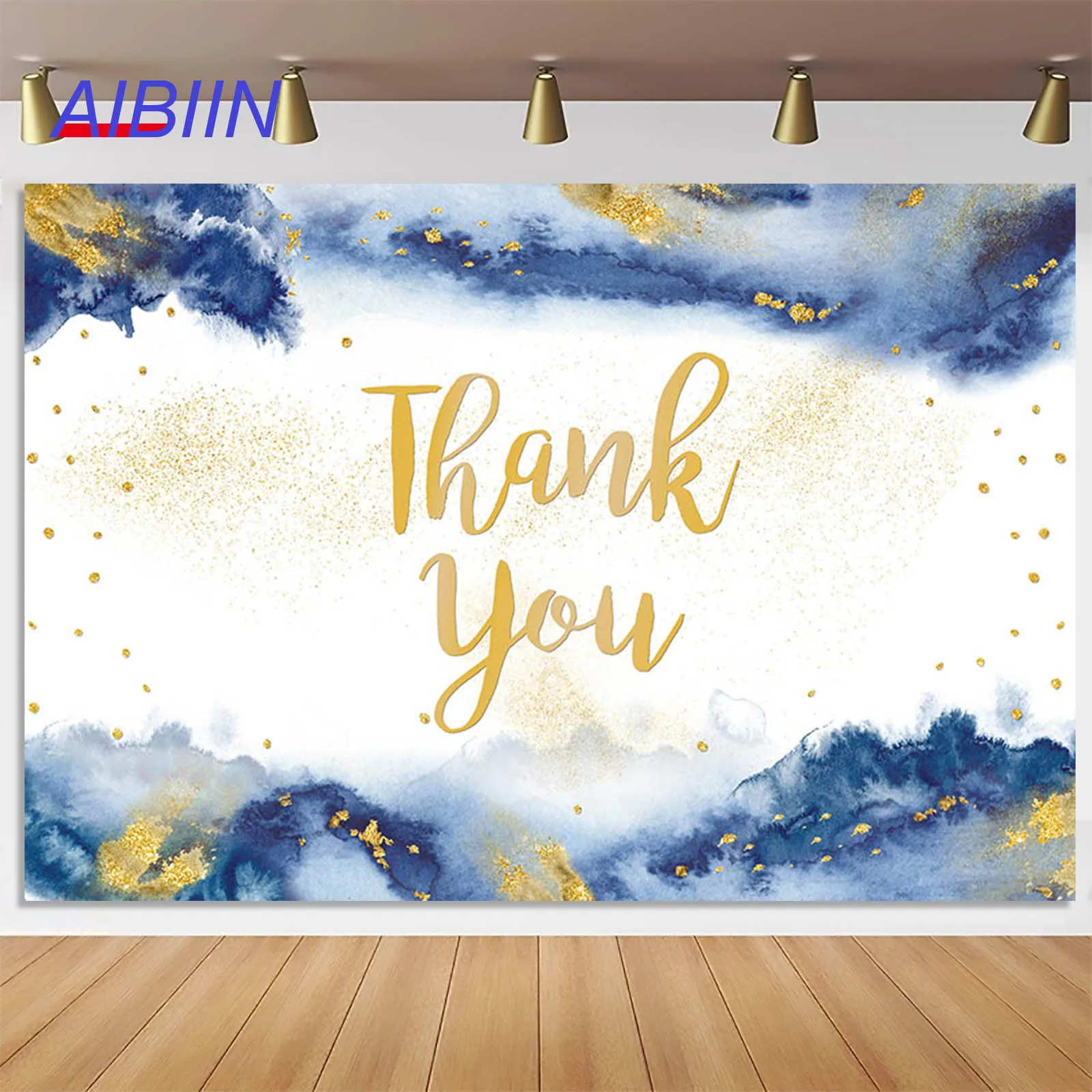 

Thank You Photography Background Royal Blue or Purple Pastel Watercolor Clouds Party Decor Backdrop Thanksgiving Teacher Retired