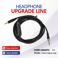 2M 3.5mm Headphone Replacement Cable for Hyper X Cloud Alpha X Cloud Mix Gaming Headset wire with mic Portable Sound Control