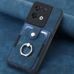 OPPO Reno용 자석 케이스, 카드 슬롯 지갑, 가죽 링 케이스 커버, OPPO Reno 10 8 7 6 Lite Pro 8T 5 6Z 7Z Find X5 X3 Lite X6 Pro