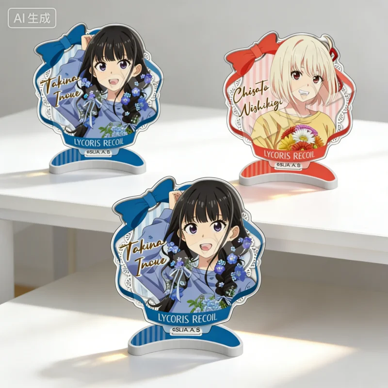 Anime Lycoris Recoil Cosplay Characters 15cm Acrylic Stand Figure keychain Tabletop Accessories Goods Collection