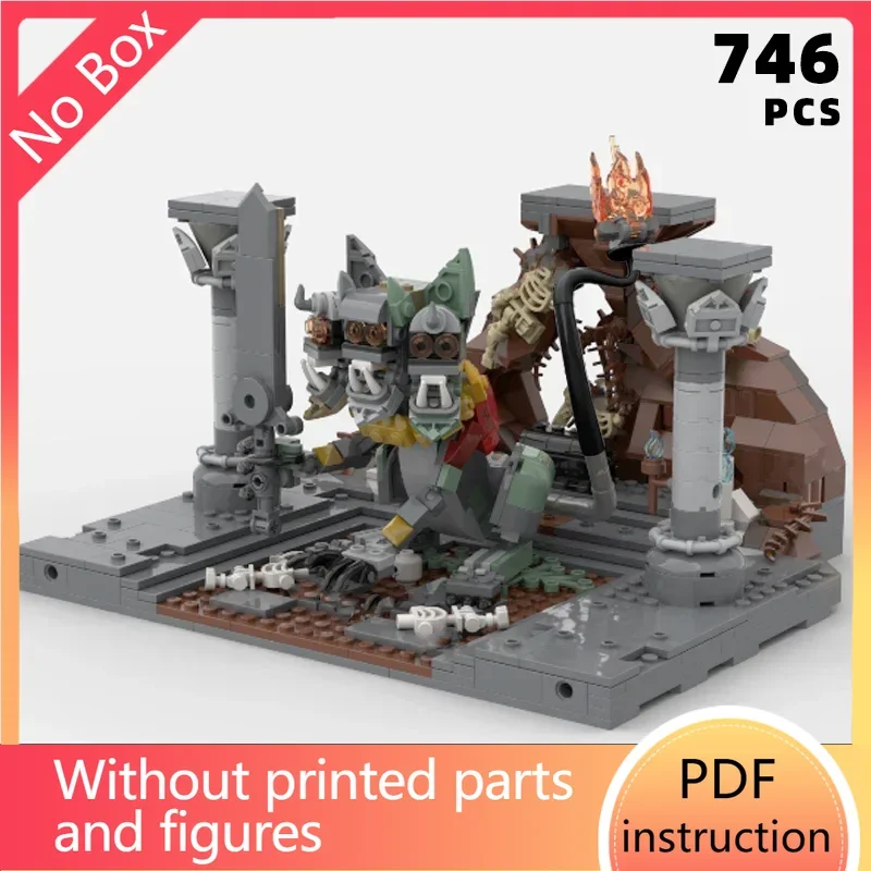 greatest soulslike game scene bricks boss battle diorama blocks ring building blocks product moc for fans gamer monster bricks