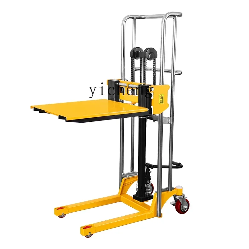 

Z manual hydraulic stacker truck small forklift manual lift platform truck loading and unloading