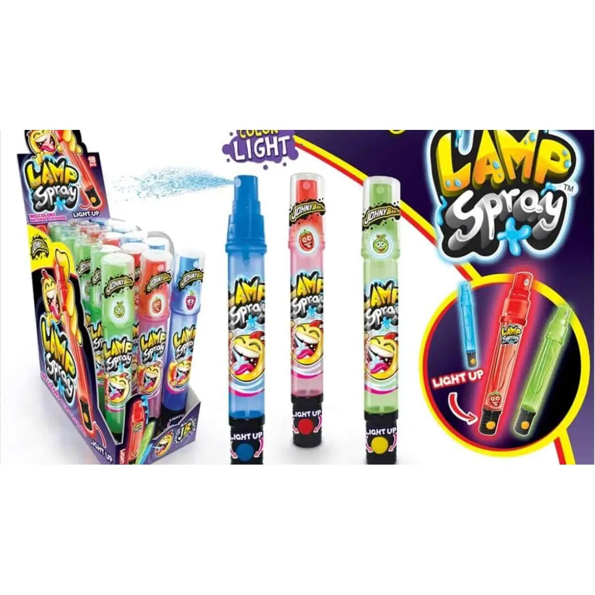 Caramelo Golosina Spray con Luz  - Spray Radiation Lamp - 18 unidades de 28ml