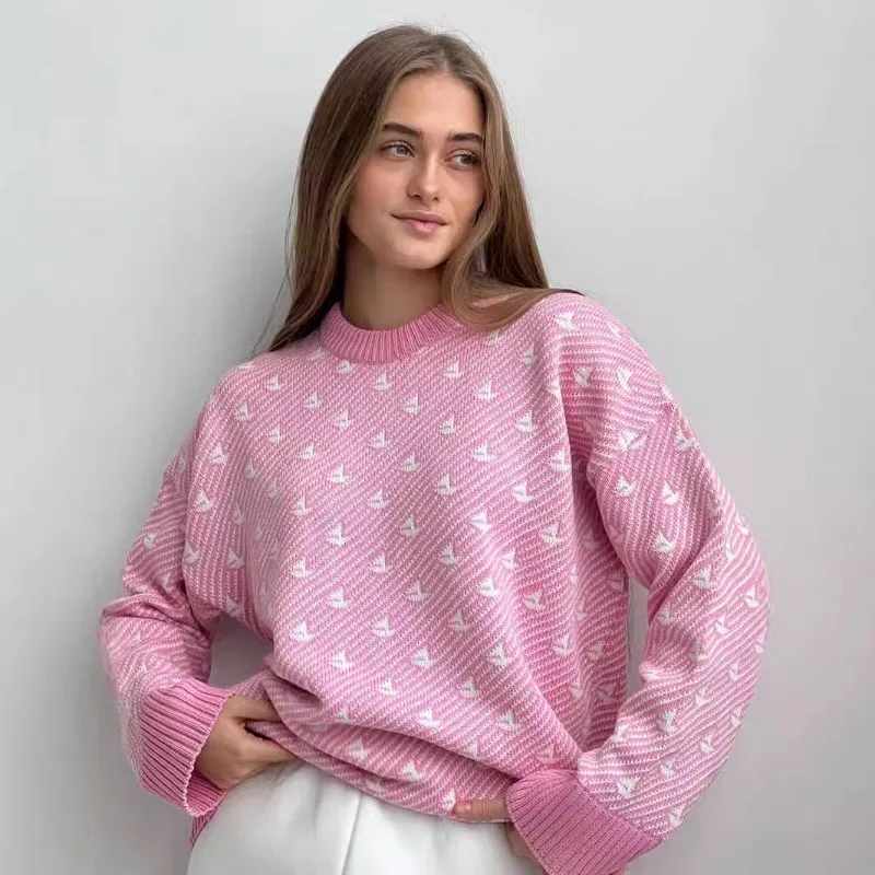 

2025 Women's Sweater Temperament Versatile for Commuting Loose Knit Pullover Winter New Style sweater women