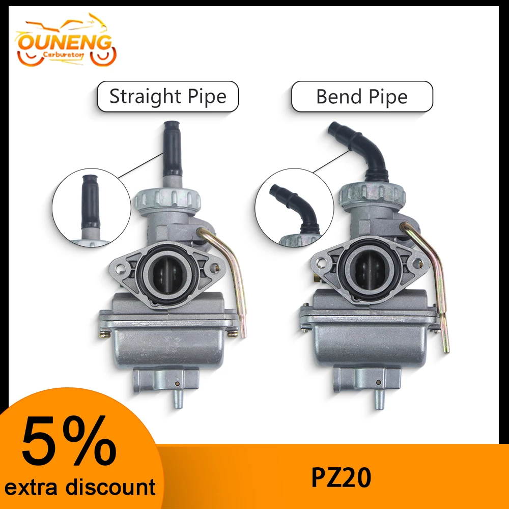 For 70cc 90cc 110cc 125cc 135cc Motorcycle PZ20 20mm Carburetor Straight Bent Tube Intake Carb Scooter ATV Dirt Bike
