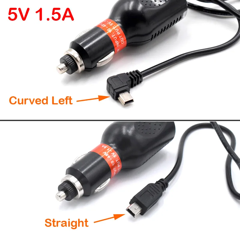 Mini USB 5V 1.5A Car Charger Adapter for Dash Cam Car DVR Camera Fit 12V 24V Car & Truck Cable Length 1.2m ( 3.93ft )