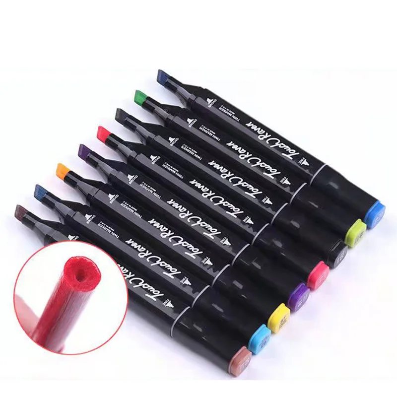 12-80 Kleuren Olieachtige Art Marker Pen Set Voor Trekking Tweekoppige Schetsen Olieachtige Tip Gebaseerde Markers Graffiti Manga School Kunst Benodigdheden