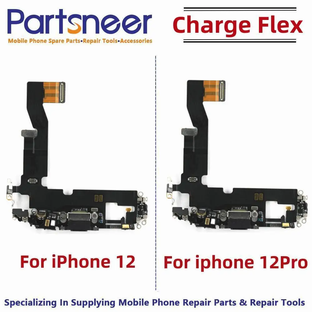 Compatible with iPhone 12/iPhone 12 Pro- Charging Port Flex Cable - Headphone Port/Microphone/Antenna Replacement