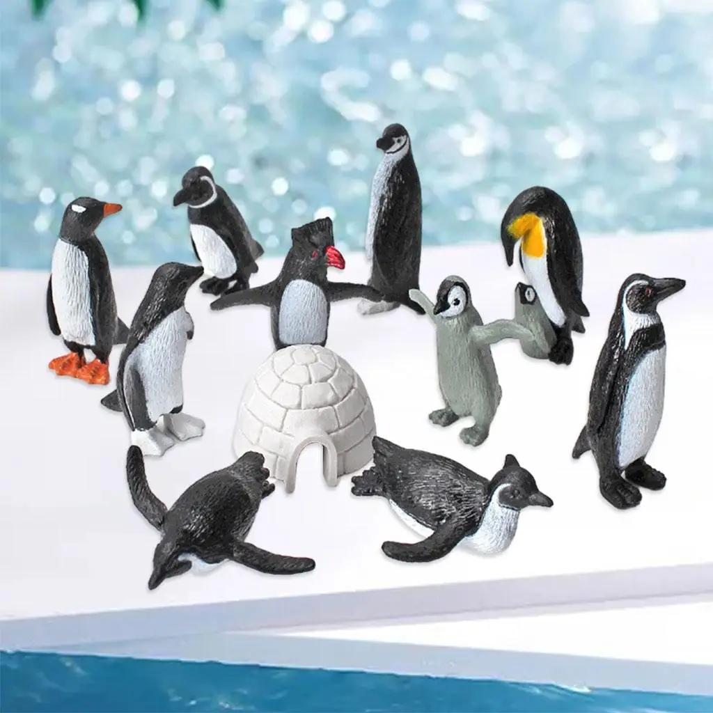 11Pcs Simulation Animal Penguin Toy Preschool Toy for Birthday Gifts