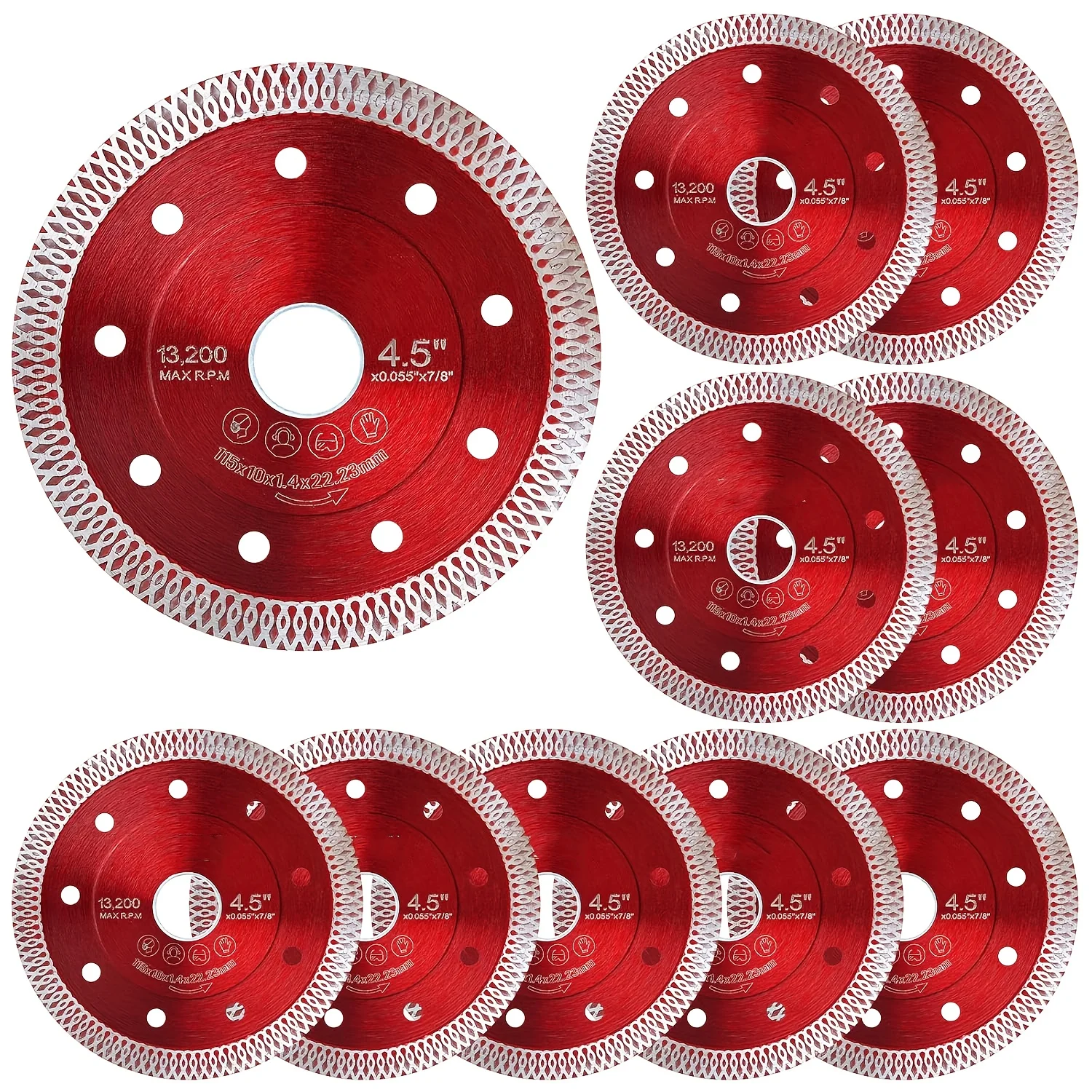 125mm/115mm Diamond Blade - Mesh Tile Saw Blade, Green Glass Cutting Disc, Segmented Concrete Cutting Saw Blade, Ideal for Cutti