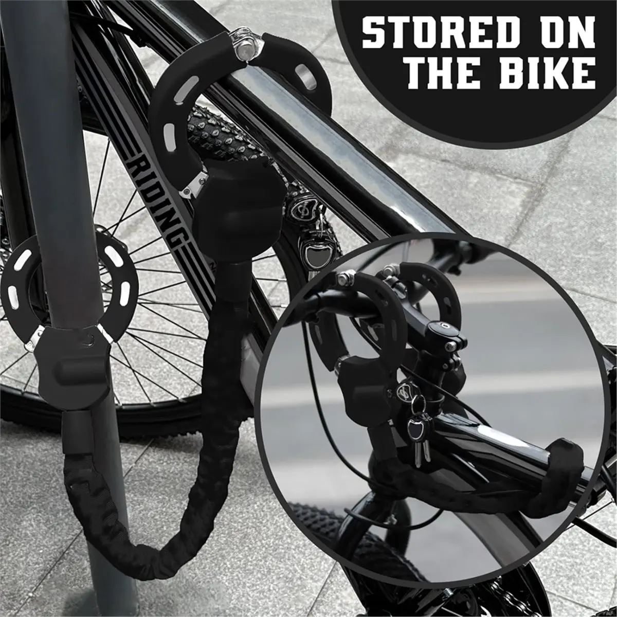 【New User-Coupon!】Scooter Lock, Bike Locks High Security with Key, 37inch Heavy Duty Bike Lock Chain, Accessories for Electric S