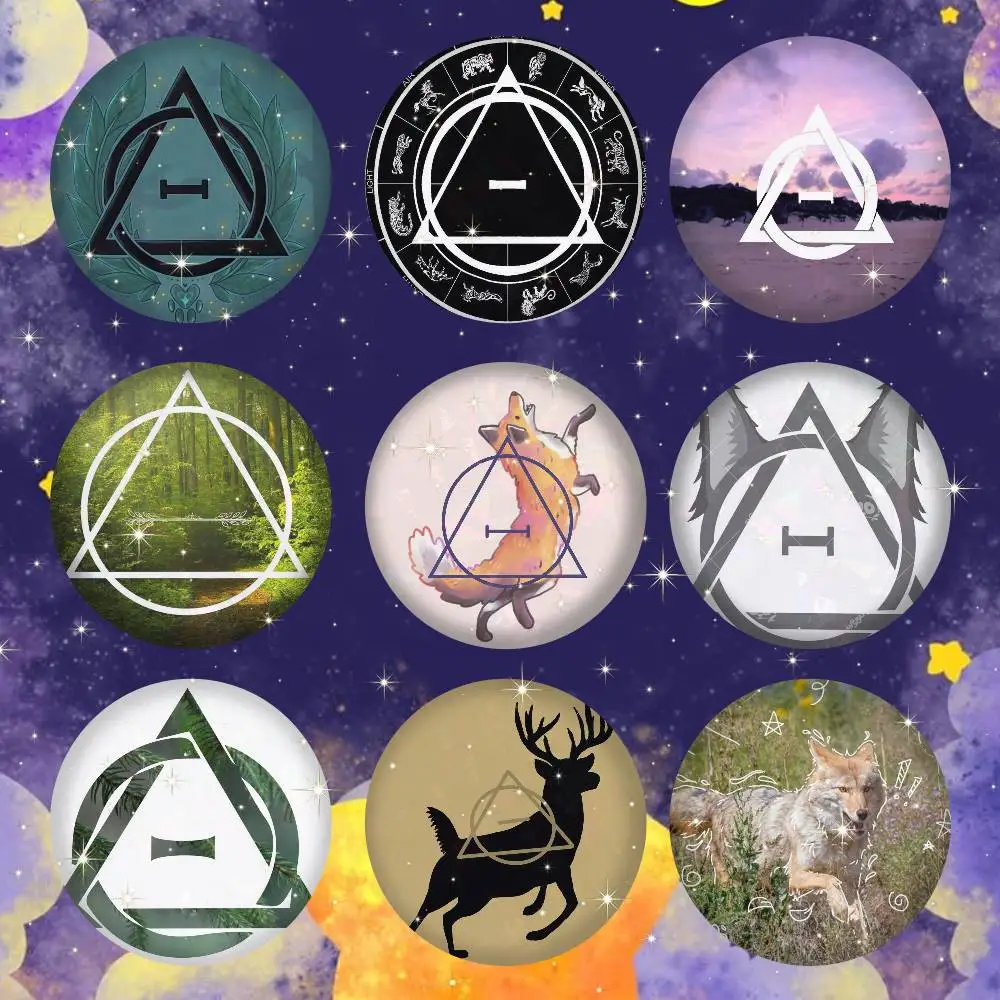 Therian Delta Symbol Badge On Backpack Accessories Manga Icons Pins Round Cartoon Brooches For Clothes Bag Decor Gifts