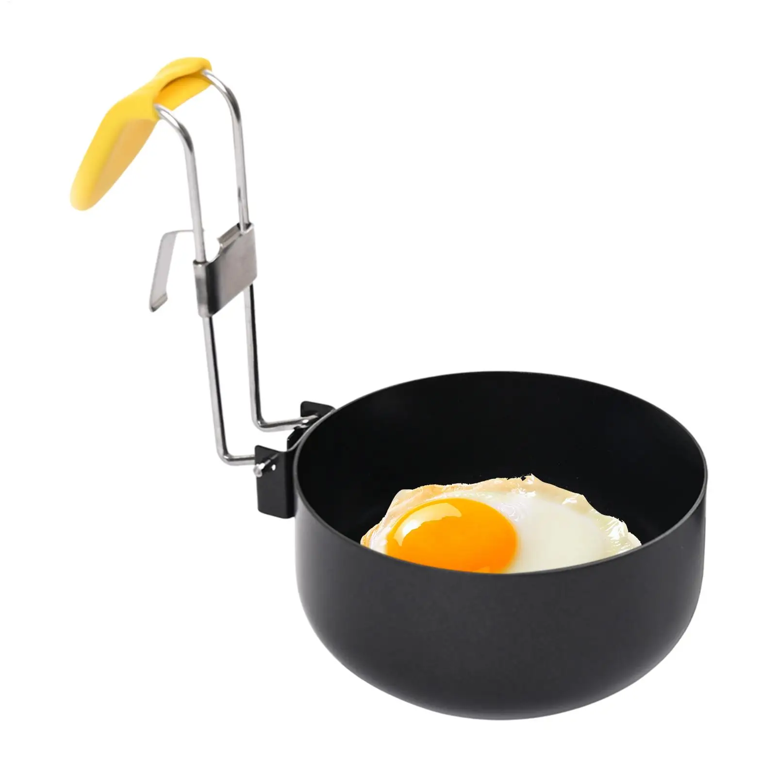 new Stainless Steel Egg Poacher, Folding Egg Poacher Pan, Non-Stick Hang Ear Egg Boiler Egg Rings for Perfect Poached Eggs