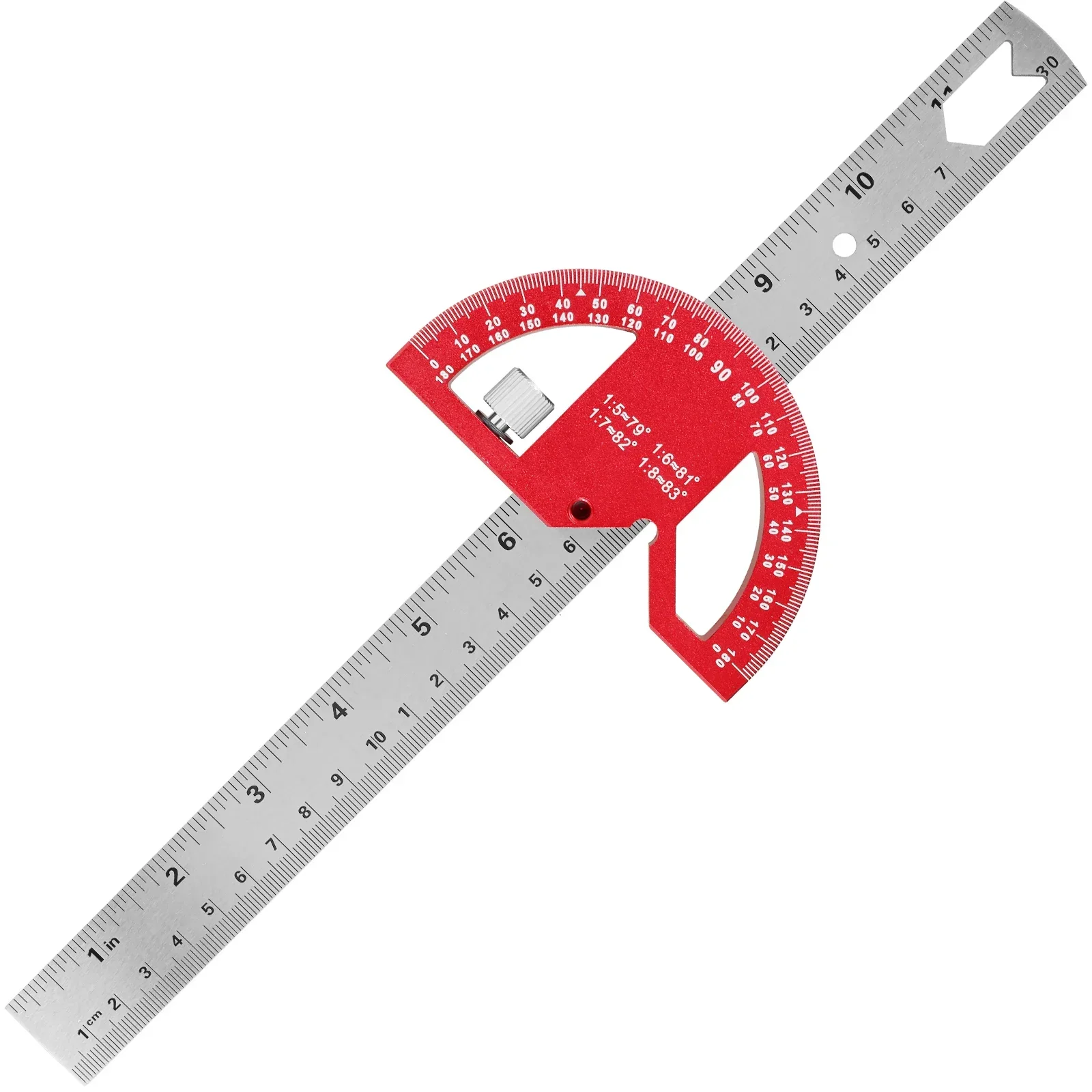 

Angle Gauge Stainless Steel Angle Ruler with Semicircle Head Protractor 180 Degrees Angle Finder Measuring Tool for Carpenters