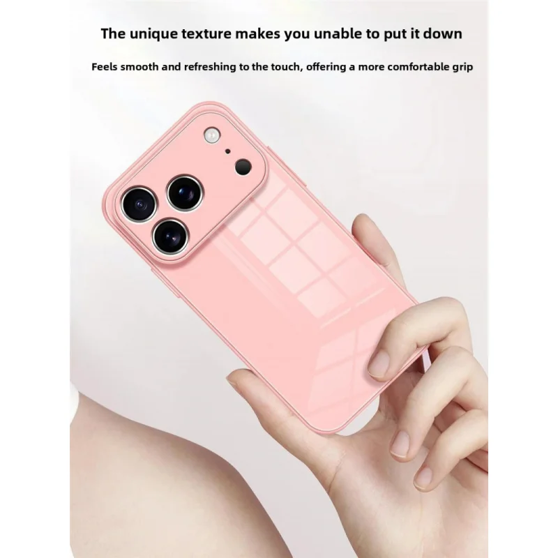 Adequado para apple17/pro/air/promaxcapa de telefone de vidro líquido de cor sólida iphone16promax capa protetora resistente a quedas