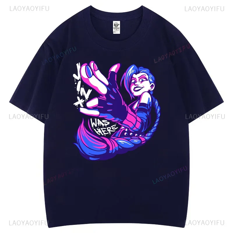 

Arcane Jinx Anime T Shirt Hot Movie Men Women Aesthetic Graphic T-Shirt High Quality Cotton Hip Hop Casual Vintage Tees Shirts