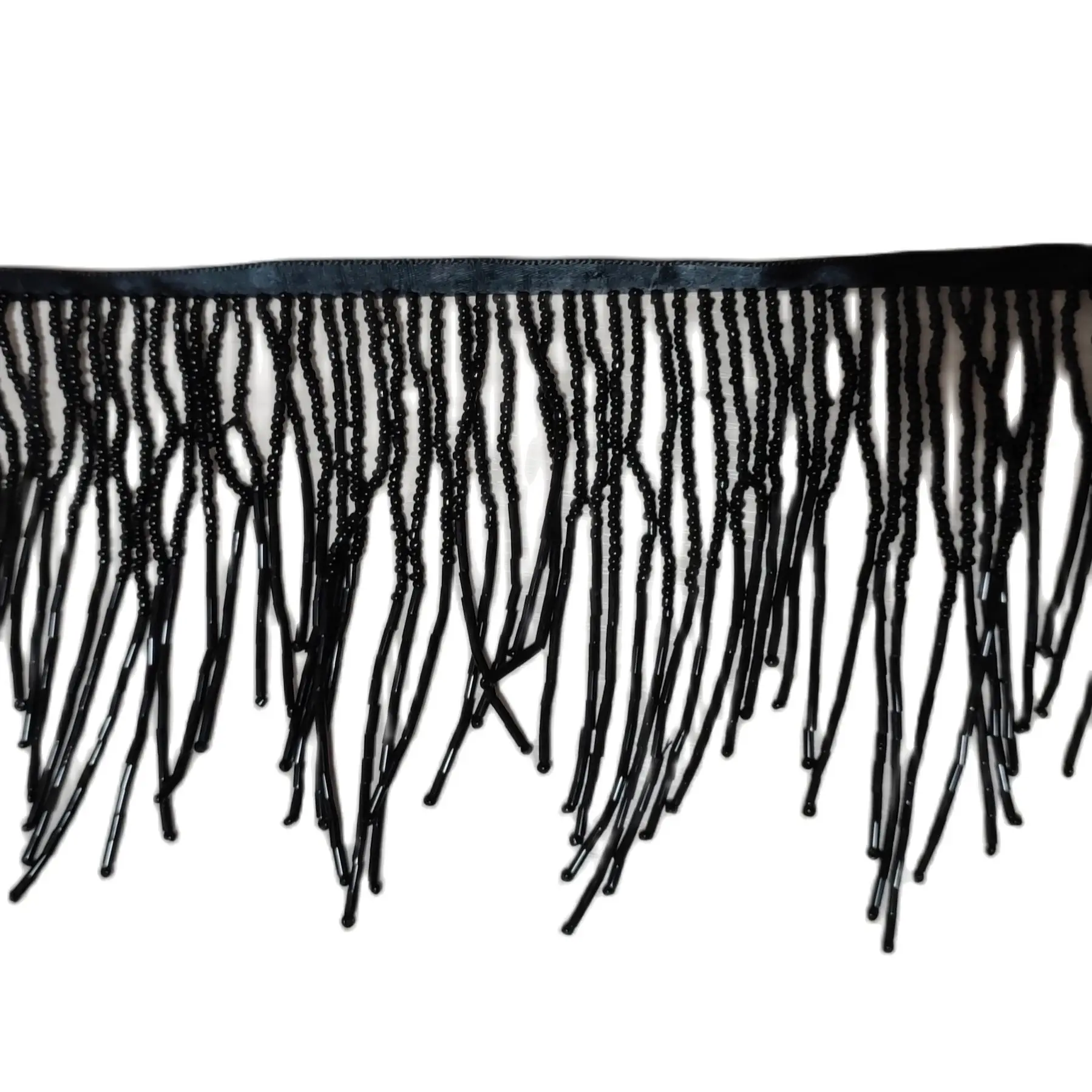 90cm Long 7cm Wide Very Thick Beaded Fringe, Dancewear Craft Lampshade Bead Fringe, Gold, Silver, Black, Custom Colors