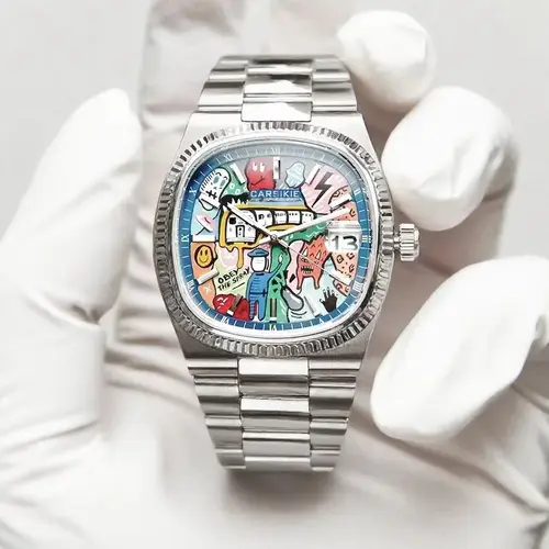 2025 nueva marca cuadrada para hombre, regalo de lujo genuino, correa de acero inoxidable de alta gama, reloj de cuarzo resistente al agua de alta calidad luminoso