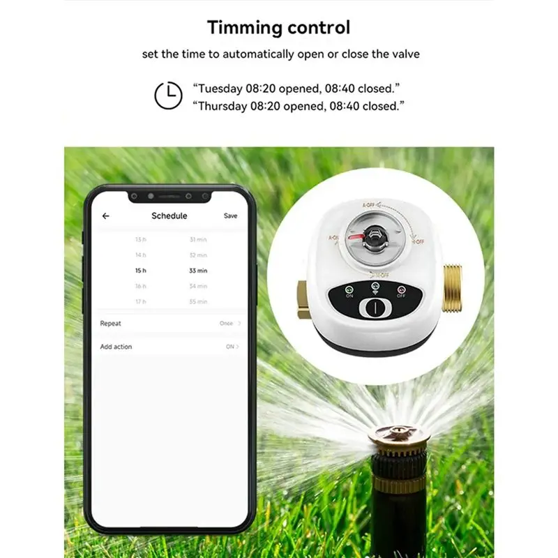 DT51 Zigbee Smart Valve Controller, EWelink Ball Valve APP Remote Control IP65 Waterproof for Alexa, DN20, 2 Pack