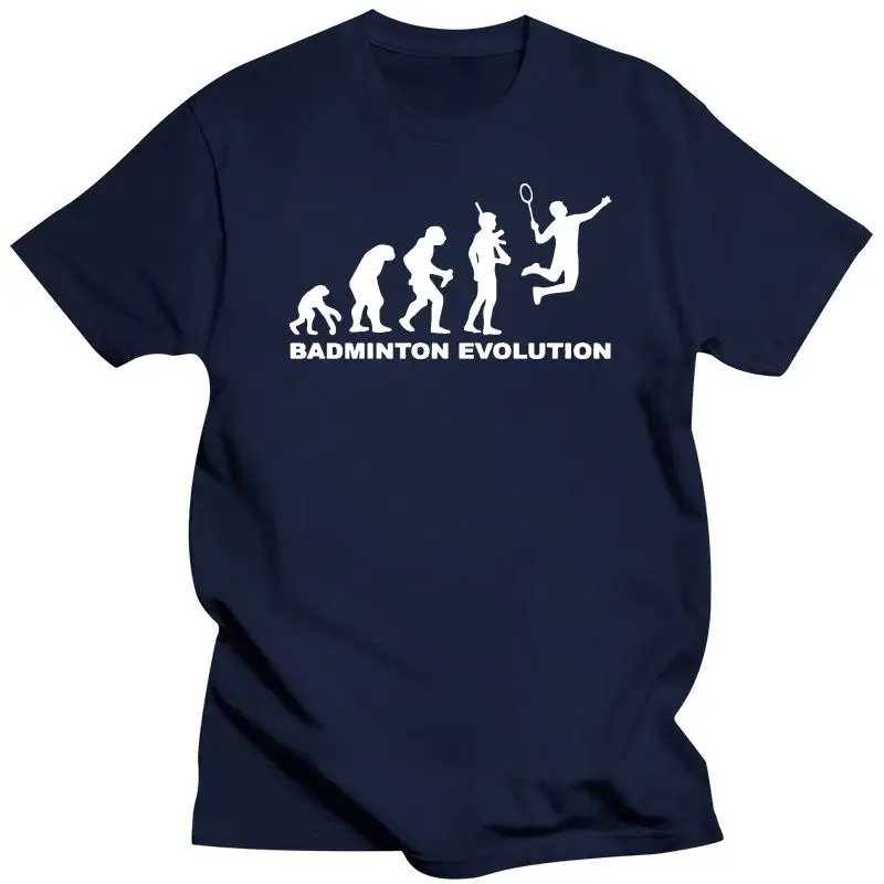 2022 New  Fashion Hot Sale 100% Cotton Unisex Evolution Of BADMINTONS Tshirt - Funny Badmington Racket Shuttlecock Top Tee Shirt