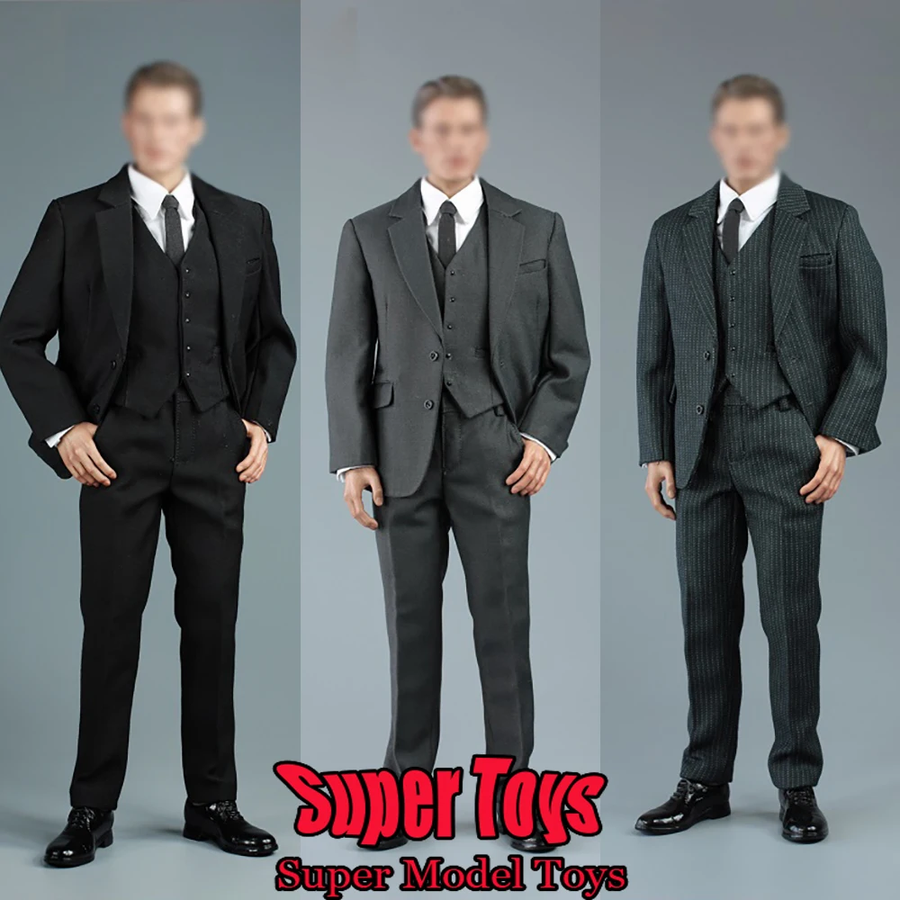 

VORTOYS V1015 1/6 Scale Male Soldier Suit Black Grey Stripes 3 Color Clothes Set For 12-inches Action Figure Muscle Doll