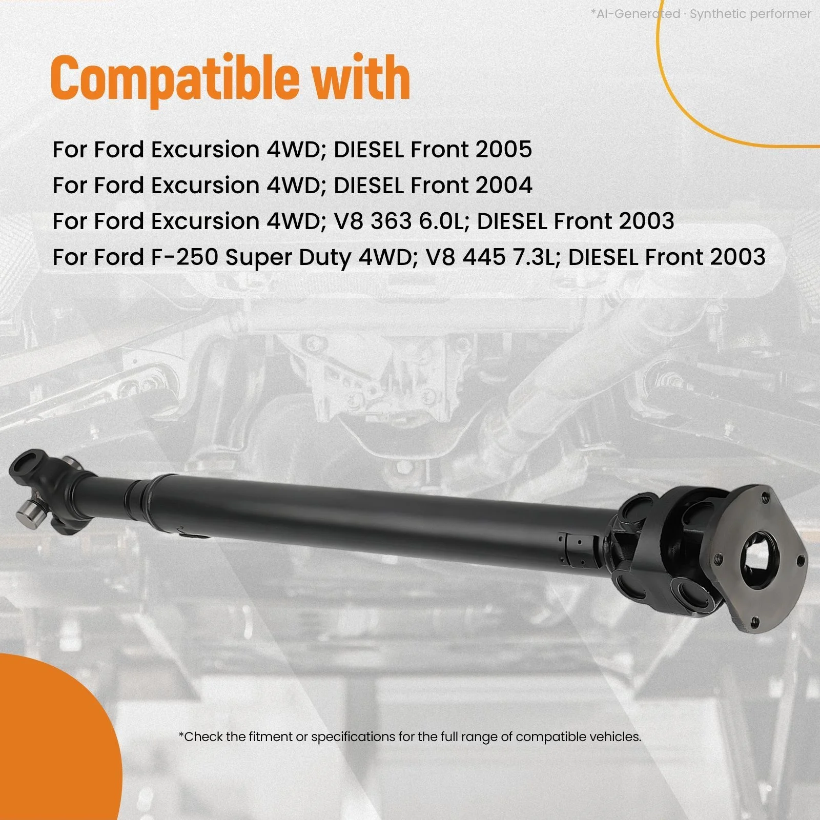 Vordere Antriebswelle Kardanwelle für Ford F250 F350 F450 F550 Super Duty YC3Z4A376RA – Detail 2