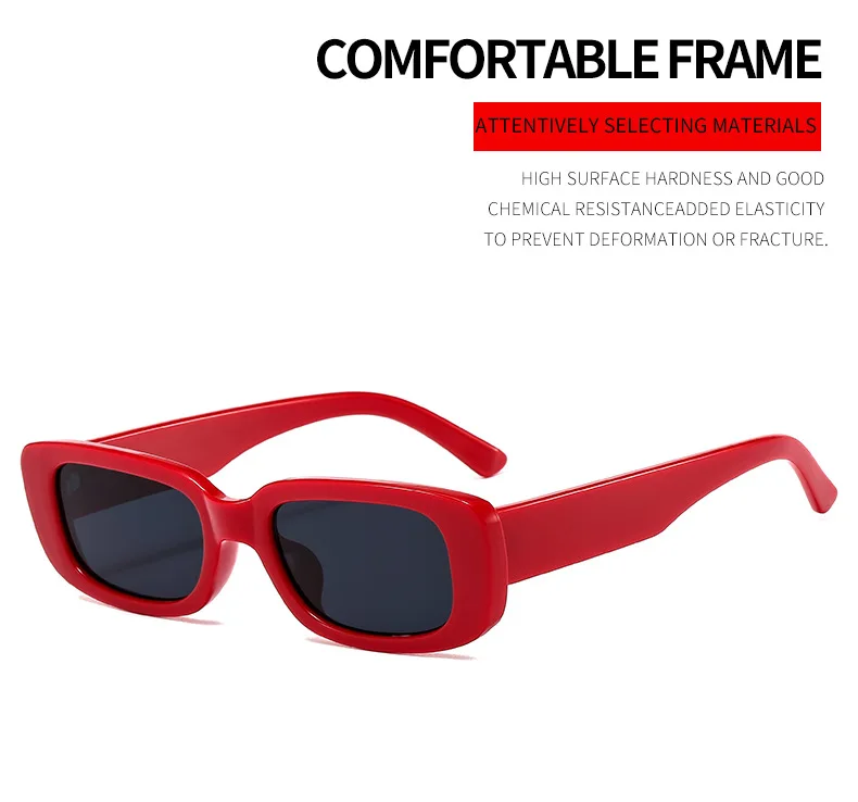 Trendige Mode-Sonnenbrille mit Kleinem Rechteckigem Rahmen für Damen, Luxusmarken-Designer Retro Quadratische Sonnenbrille für Frauen – Detail 5